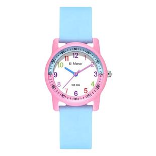 儿童手表女款小学生初中生考试石英表男孩女防水考试指针静音手表