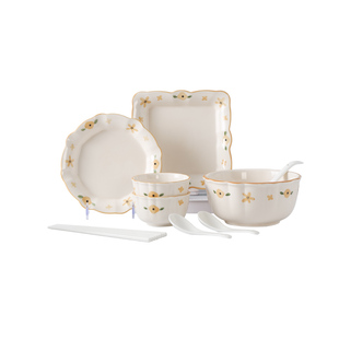 碗家用2025新款高颜值釉下彩景德镇陶瓷碗碟碗盘套装乔迁新婚礼物