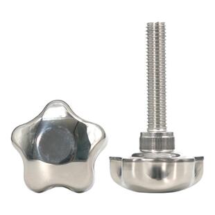 304梅花手柄螺丝星型手轮丝杆加长304不锈钢机床把手旋钮紧固螺钉