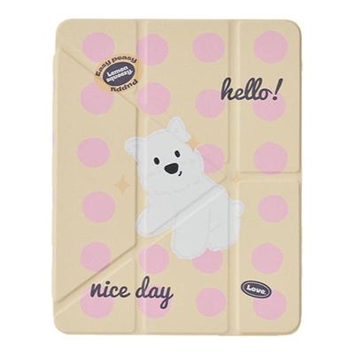 粉色波点西高地iPad保护壳