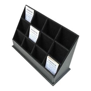 皮质革酒店售楼部前台商务名片盒卡片盒名片架名片座12格竖版定做