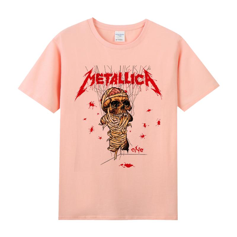 夏纯棉圆领半袖短袖男装摇滚周边青少年T恤乐队metallica重金属