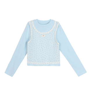 NORNOR陈大猪童装女童长袖t恤假两件大童韩版巨好看儿童春季上衣