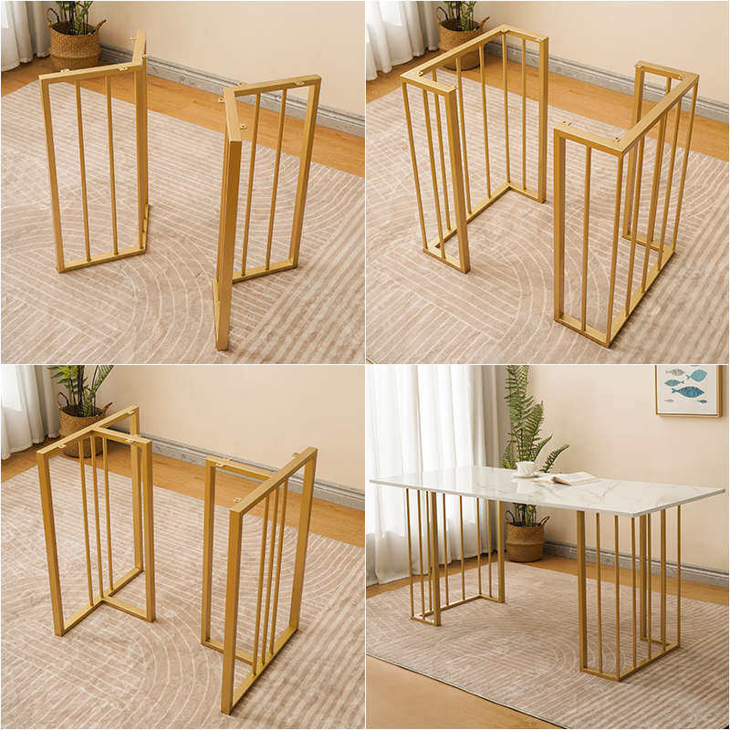 铁艺桌腿支架实木大板桌面岩板餐桌腿茶桌办公书桌支撑架茶几底座