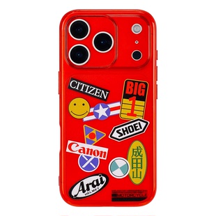 SMTM适用苹果18promax动漫二次元红色iphone17手机壳赛博朋克阿基拉周边16promax保护套原创意复古标签