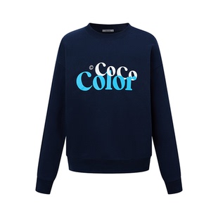 SYMOCOLOR 原创设计COCO标语套头卫衣长袖春秋季时尚休闲上衣外套