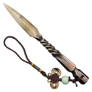 手工撬茶刀大马士革花纹钢龙泉普洱茶针茶刀切茶饼开茶砖专用工具