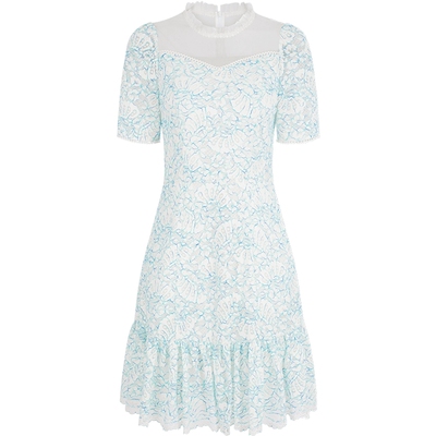 BORAAKSU夏季优雅鱼尾蕾丝连衣裙