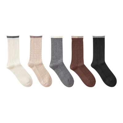 加厚羊绒袜卷边保暖中筒袜