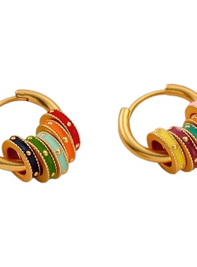 多巴胺珐琅转运圈项链耳环锁骨链