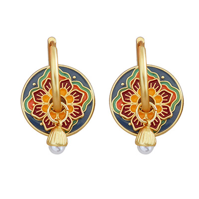 原创新中式耳环流苏吊坠复古国风高级感气质时尚民族风中古耳饰女