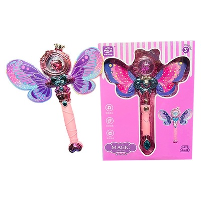 女孩魔法棒带翅膀变身器声光手棒