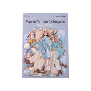 M｜暖冬絮语贴纸 冬季穿搭盐系女生日常温馨生活pet手账拼贴画