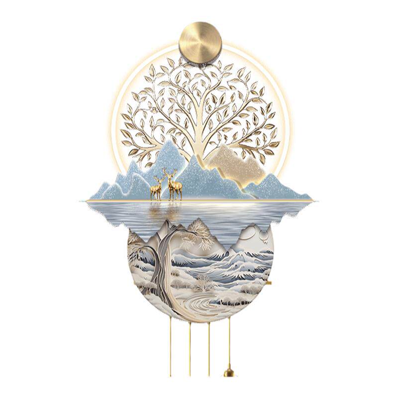 玄关背景墙挂画高级感氛围灯壁画