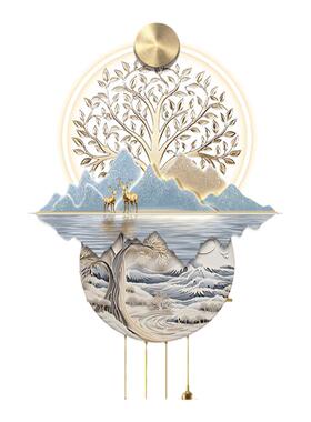 玄关背景墙挂画高级感氛围灯壁画