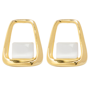 耳边风 渔光曲 镂空几何梯形法式气质小众温柔百搭耳钉耳环