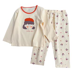 A类 薄款 弹力棉男女童空调房长袖家居服套装 儿童秋夏季纯棉睡衣