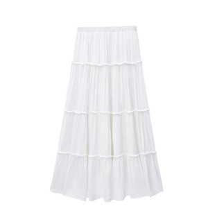 BM白色长裙2026秋季蛋糕裙半身裙轻奢高级感今年流行爆款高腰裙子