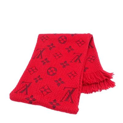 自营围巾路易威登红色羊毛