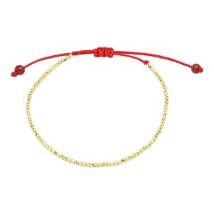 18k金碎金珠红绳手链手绳女款本命年转好运送老婆礼物【QL07254】