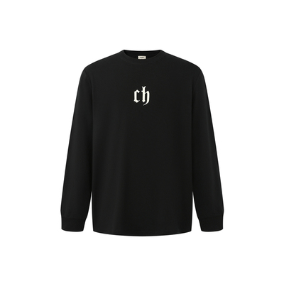 CH纯棉情侣长袖T恤白色打底衫