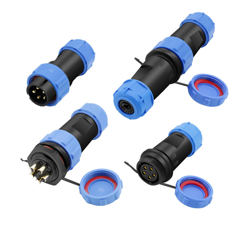 IP68防水航空插头插座连接器SP13-17-21公母对接头2-3-4-5-7-9芯