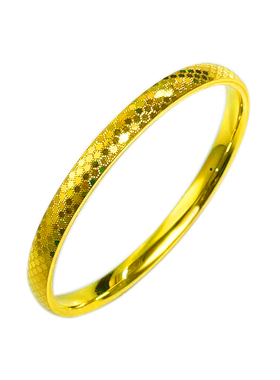 米勒珠宝女士纯金波点手镯5D工艺