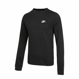 Nike/耐克男款刺绣Logo宽松运动跑步透气纯棉长袖T恤AR5194-010