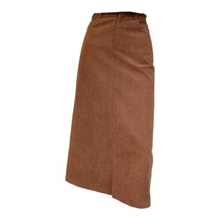 大码灯芯绒半身裙女秋冬高级感温柔风中长款开叉显瘦配毛衣长裙子