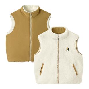 【双面穿】尼多熊秋冬新儿童马甲加厚男女宝宝毛绒背心抗菌保暖