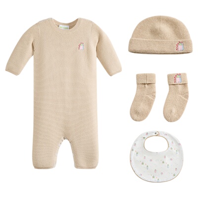 kidsbay【云暖】秋冬连体衣套装保暖新生礼婴儿衣服送礼套装