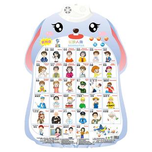 宝宝学说话教叫爸爸妈妈玩具婴儿早教有声挂图认识人物发声挂画