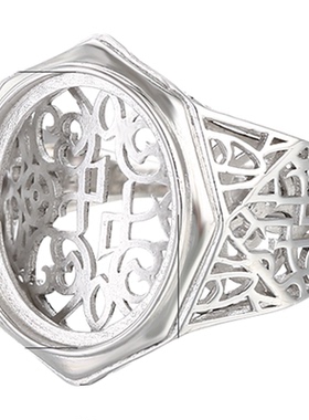 镶嵌蜜蜡戒托绿松石戒指空托配件