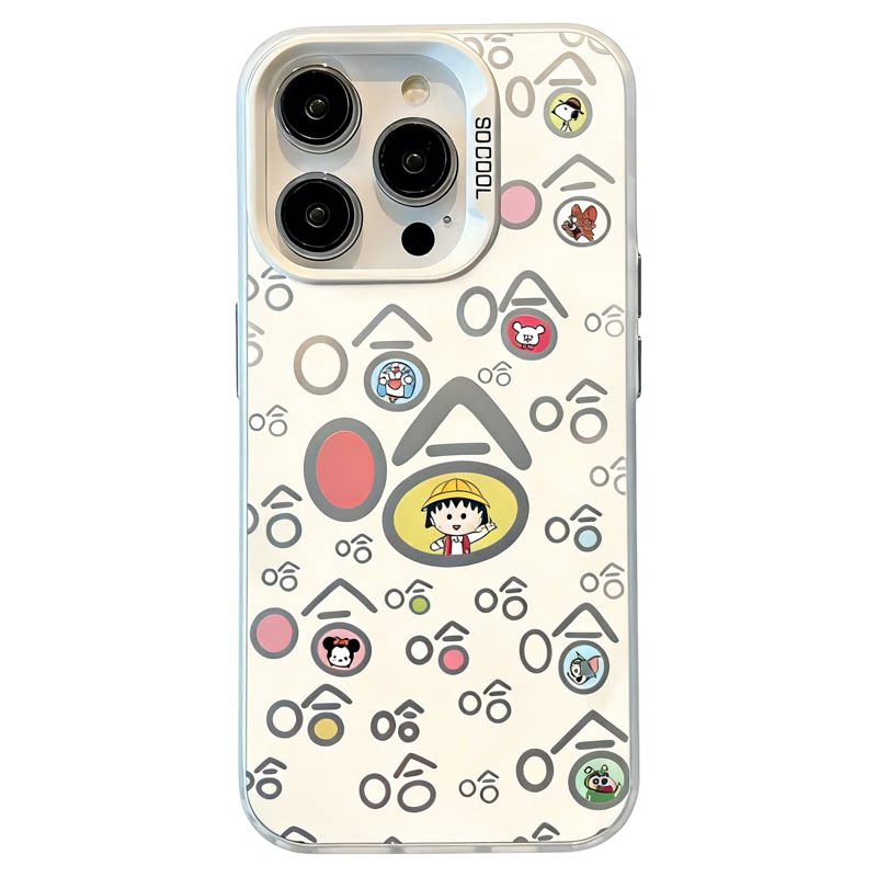 ins风卡通樱桃小丸子彩色哈哈适用苹果13promax手机壳高级感iPhone14/15网红手机套12/11/xs硅胶防摔保护套女