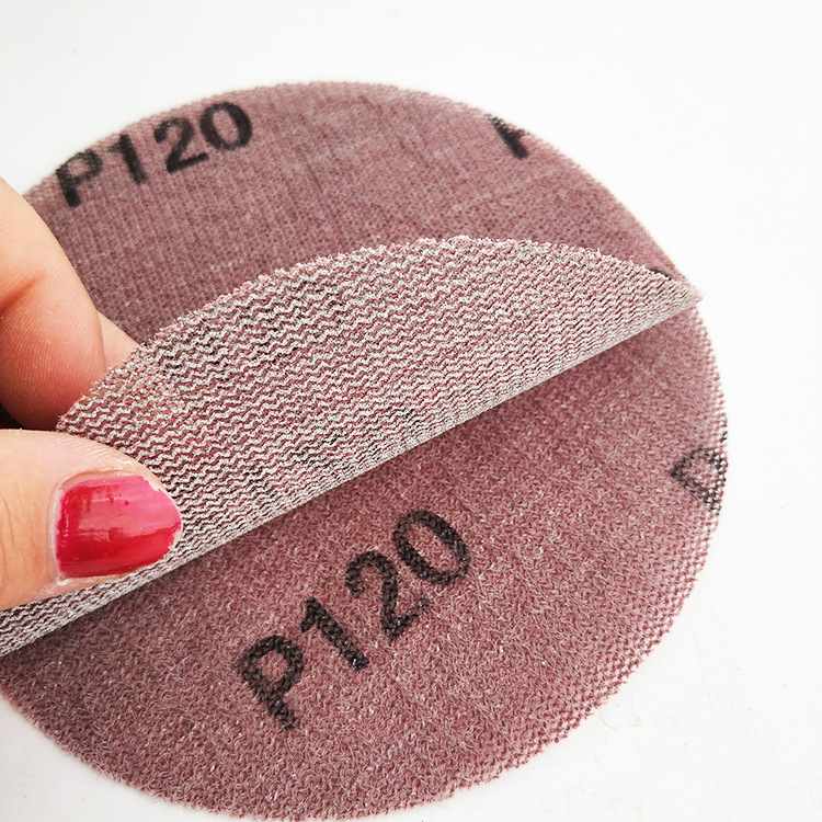 干磨网砂5/6寸圆形植背绒磨卡砂纸片防堵塞网格摩卡汽车腻子打磨