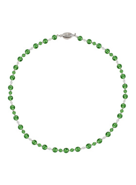 花迹新中式绿色串珠珍珠项链