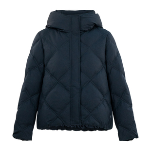 HONRN/红人轻薄短款立领连帽白鸭绒羽绒服外套女款冬季HK59YR030