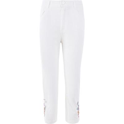 渔牌女装裤子女2024新款夏季薄款纯棉简约直筒休闲七分裤FGGB6043