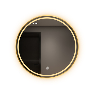 智能圆镜卫生间镜子带框led圆形化妆镜带灯梳妆台镜子壁挂浴室镜