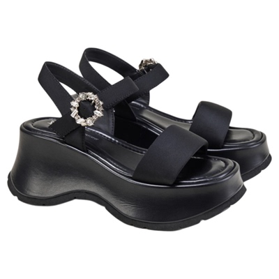 fed一字带凉鞋夏季新款女鞋增高厚底水钻时装凉鞋女款S0515-ZC563