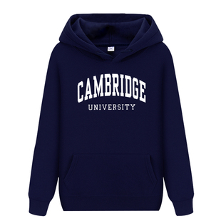 剑桥大学卫衣校服套头连帽加绒加厚秋冬季宽松大码学生服长袖外套