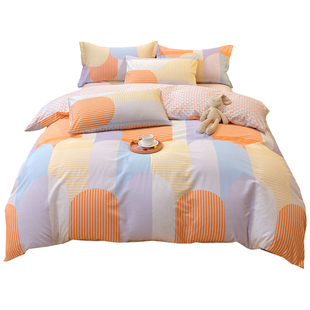 莫凡家纺磨毛四件套床上用品三件套床单学生宿舍秋冬加厚床笠简约