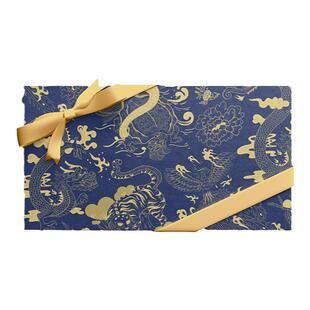 一树文创四象贺福复古中国风蓝色礼物包装纸龙凤红色喜庆新年婚礼结婚伴手礼盒礼品纸高颜值ins手工包装材料