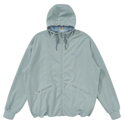 简约宽松慕冬绒食毛面料夹克帽衫