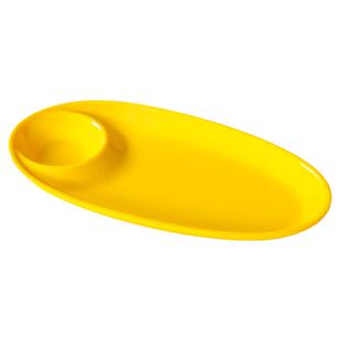 密胺碟饺子水饺专用盘商用小酥肉芥末鱿鱼薯条带醋碟蘸料碟的盘子