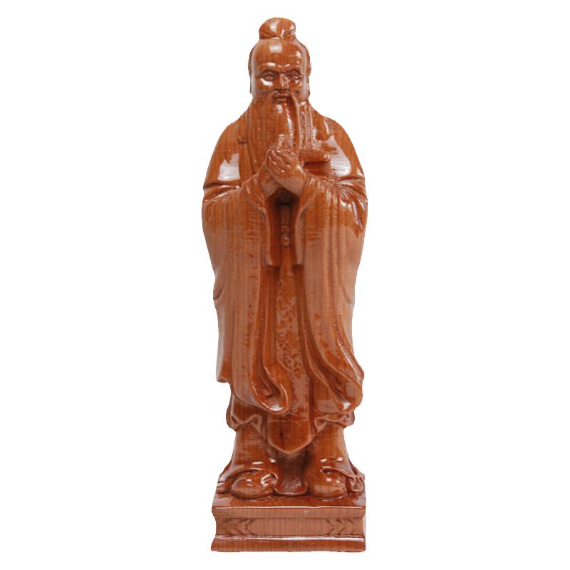 孔夫子人物画像装饰品教师节木雕