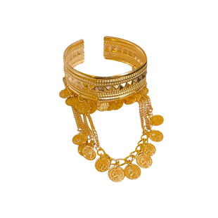 异域风情金色金属流苏臂环希腊埃及风格饰品女欧美夸张手镯首饰