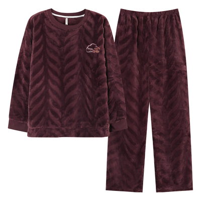 珊瑚绒睡衣女秋冬加厚保暖可外穿