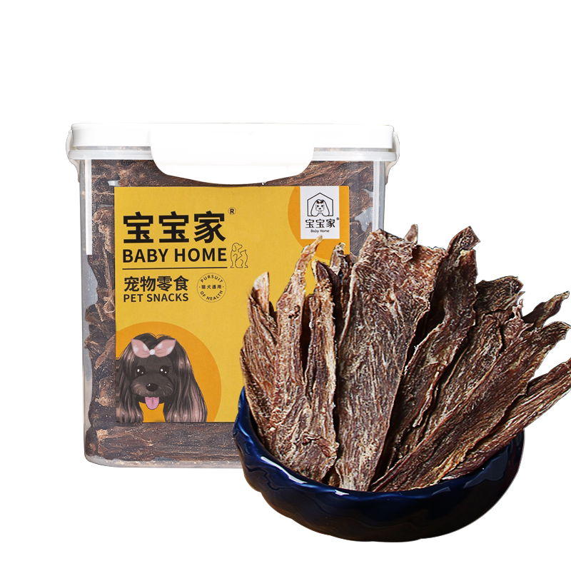 宝宝家鸭肉干狗狗零食泰迪宠物奖励训练0添加小型幼犬磨牙桶500g