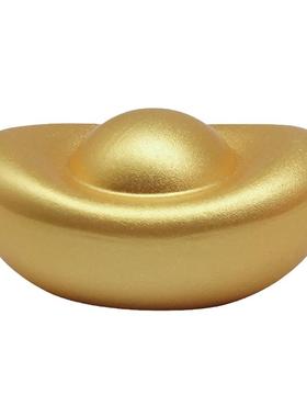 实心招财进宝锌合金鎏镀金元宝